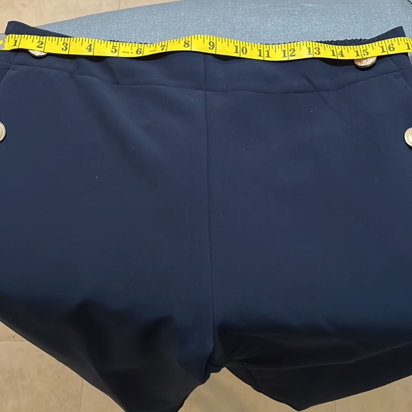 Zara Buttoned Straight Leg Pants in Navy. Size XL - Picture 2 of 8